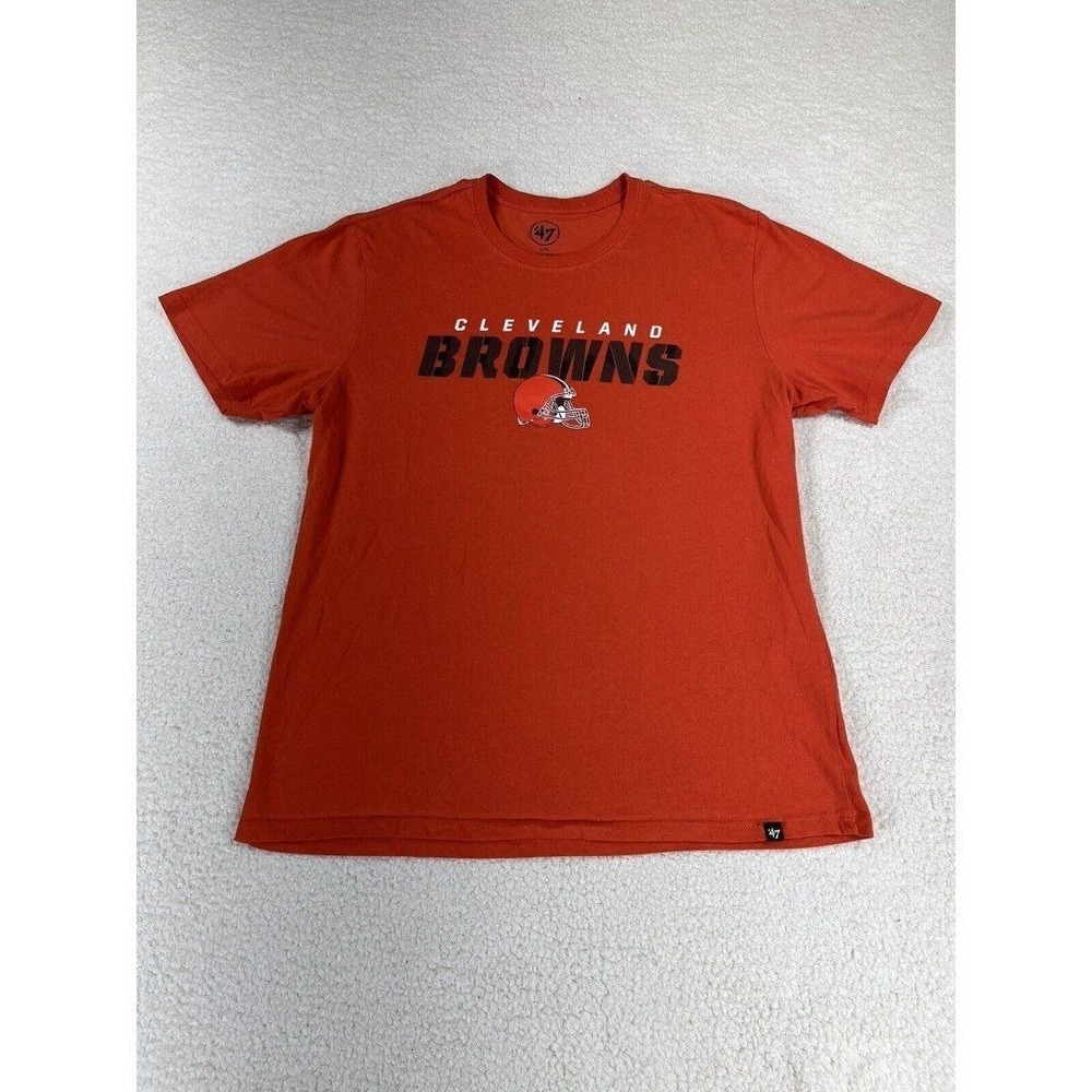 47 Brand Cleveland Browns Mens Sz L Red NFL Football‎ Short Sleeve T-Shirt